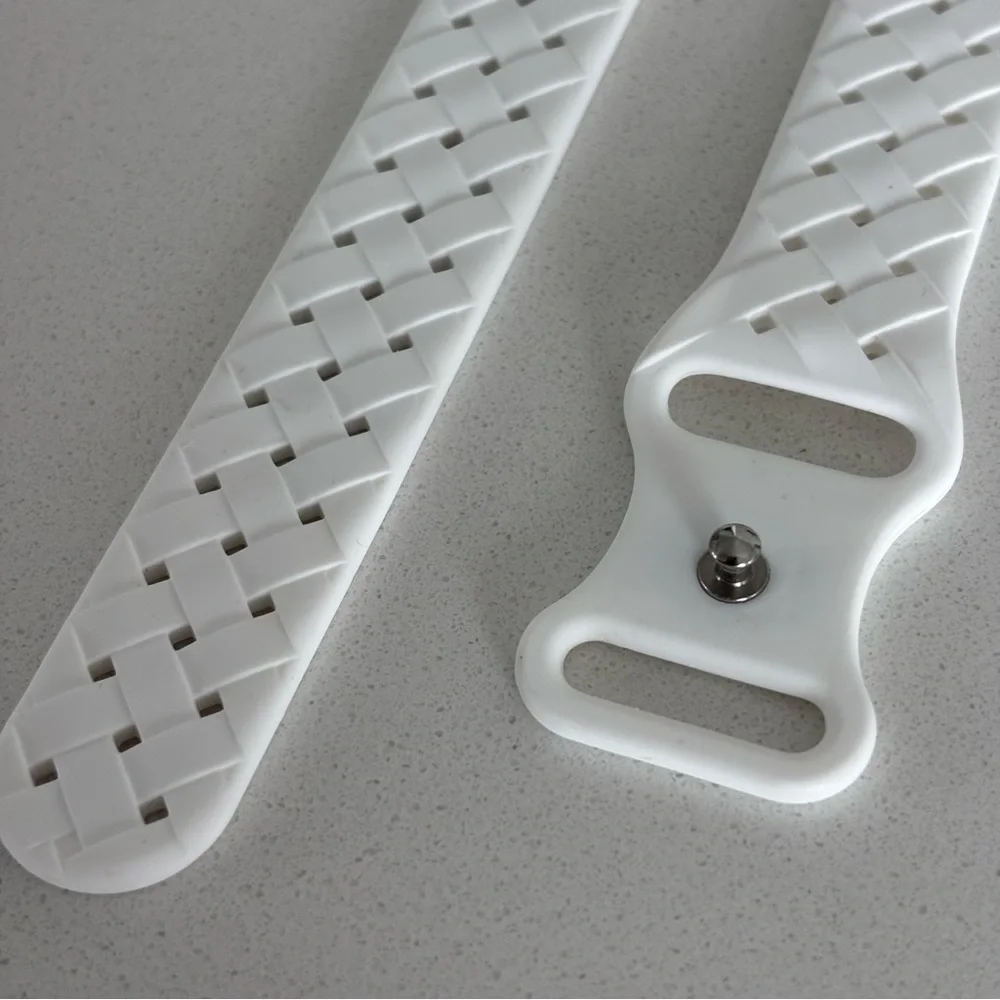 38/40/41 MM white woven Apple Watch silicone band
